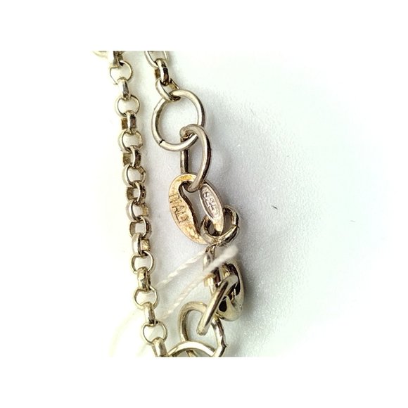 Sterling Silver Turtle Dangling Charm Chain Bracelet 8" - Picture 4 of 4